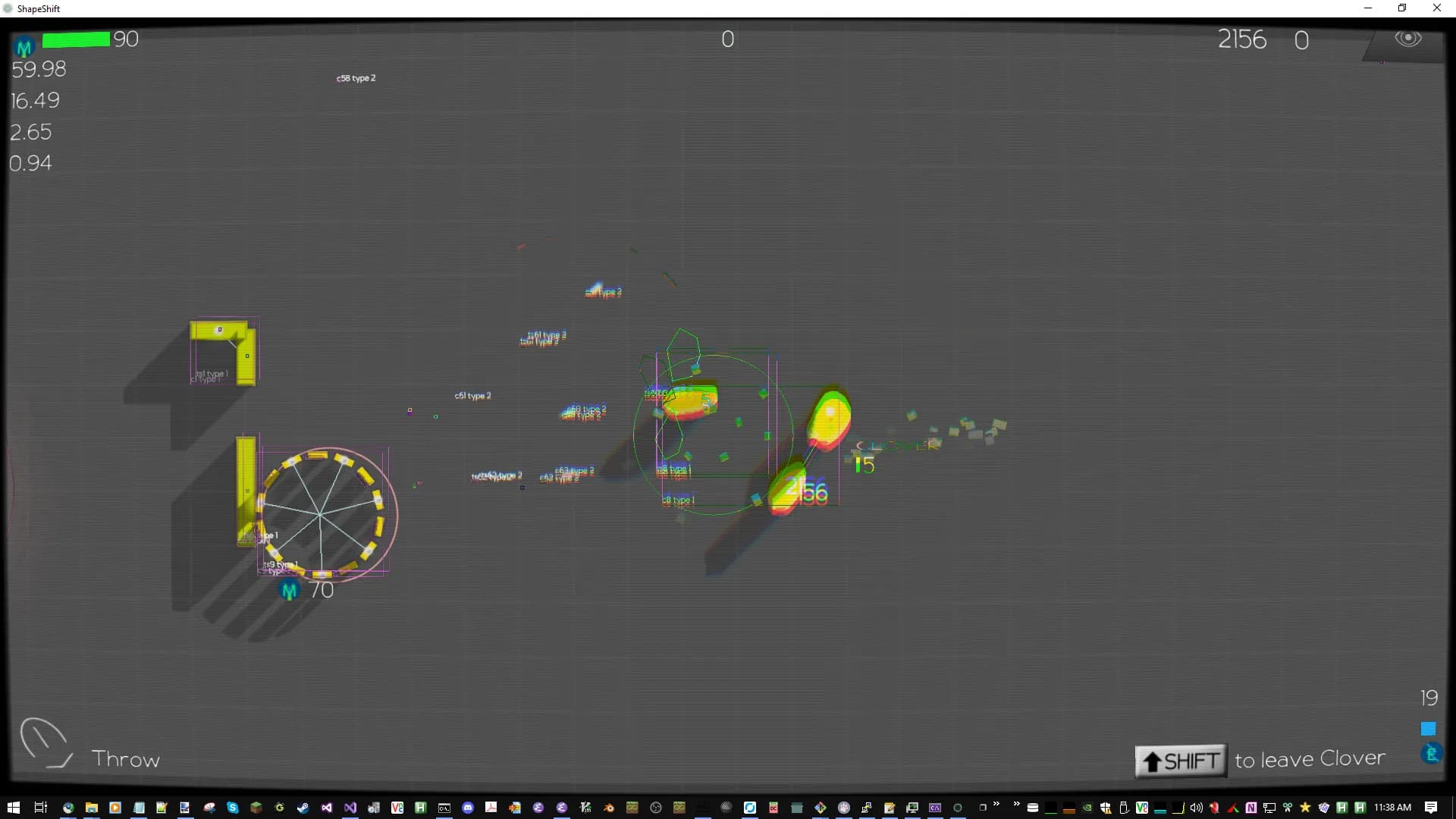 Snapstep testing; chromatic abberation on taking damage